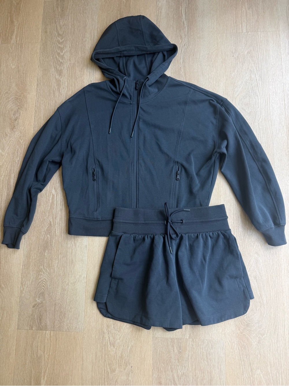 Old Navy Blue Hooded Bomber Jacket/Shorts Set